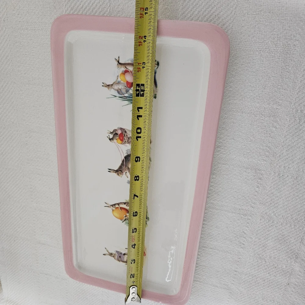 Williams Sonoma Ceramic Easter Bunny Graphic Serving Tray